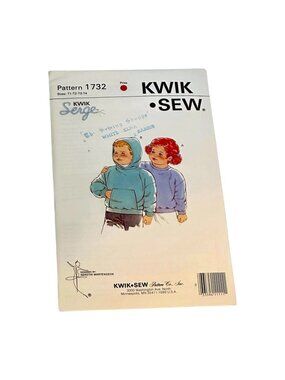 Kwik Sew 1732 Child Sweatshirt Hood Size T1 T2 T3 T4 Pattern New Sealed Uncut